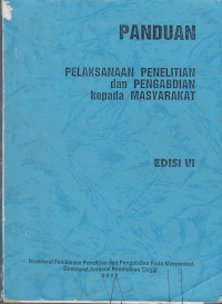 Panduan Pelaksanaan Penelitian dan Pengabdian Kepaa Masyarakat