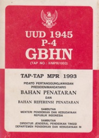UUD P-4 GBHN (TAP NO: II/MPR/1993)