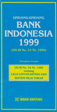 Undang-undang Bank Indonesia 1999