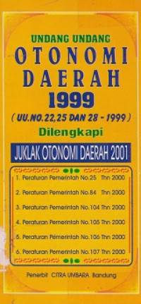 Undang-undang Otonomi Daerah 1999